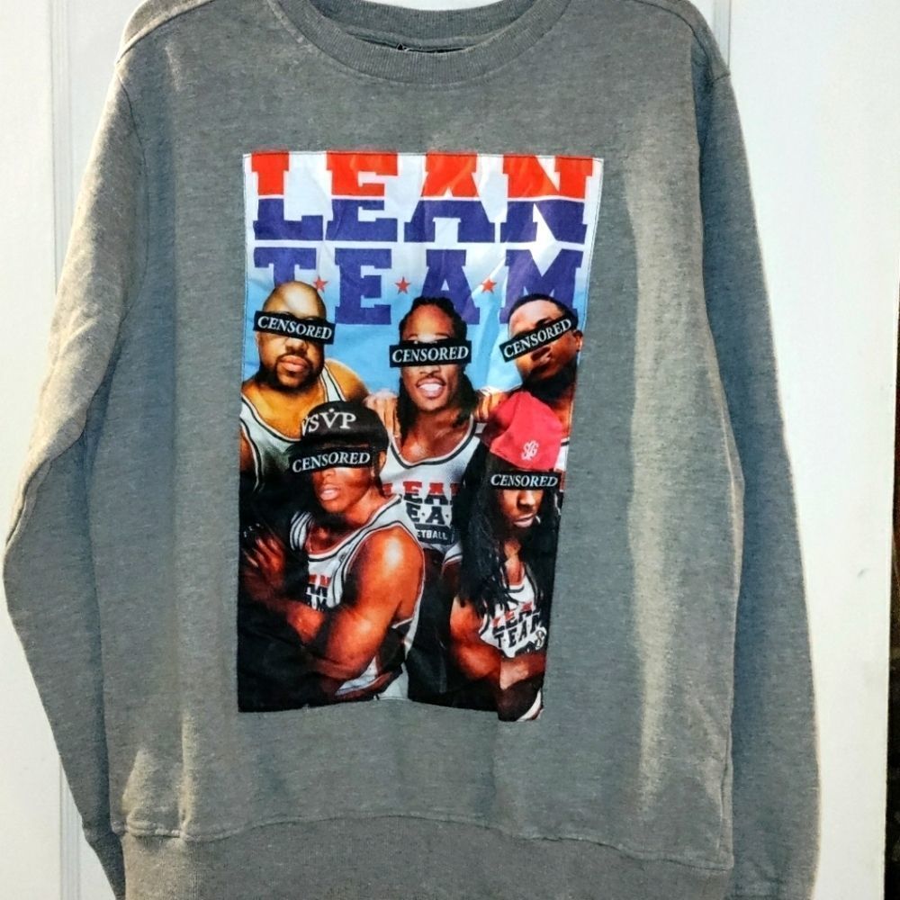The "LEAN TEAM" Smith & Graham Grey Pull Over Sweatshirt.